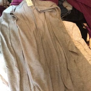 Open front gray sweater